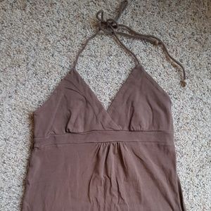Brown halter swimsuit cover-up